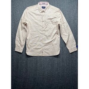 Across the Pond Button Down Shirt Mens XL Beige Long Sleeve Signature Line
